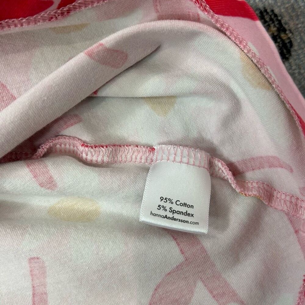 Hanna Andersson Dress Girls 6 Pink Red Floral Twirl Skater Floral Cotton Stretch - Picture 10 of 12
